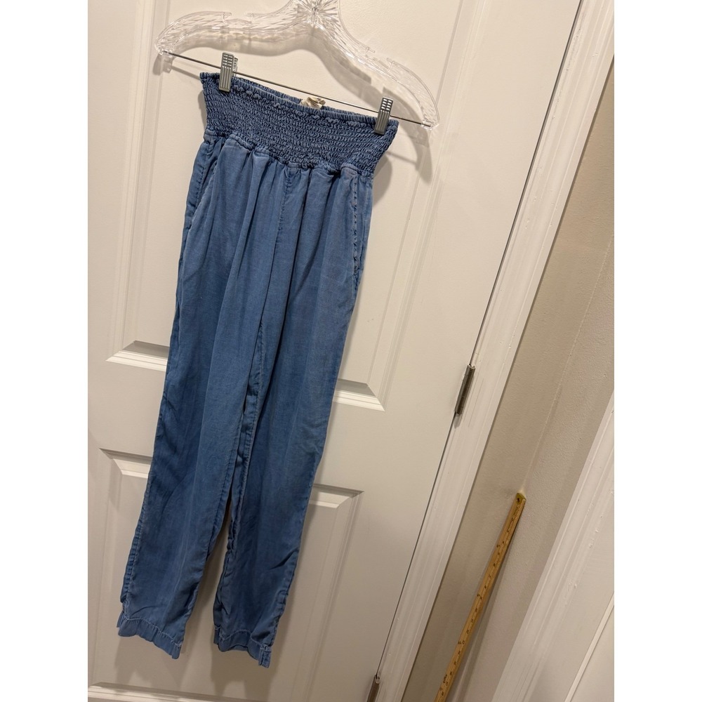 Joie Womens Joggers Smocked High Waist Blue Size S